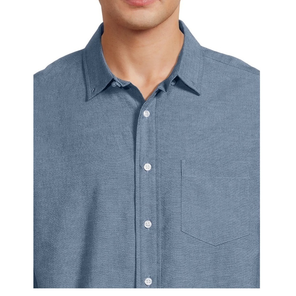 George Men's Long Sleeve Poplin Button-Up Shirt - Picture 3 of 6
